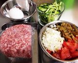 冷やし中華風 挽き肉ザーサイそうめん作り方1写真