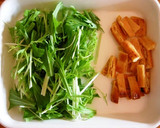 水菜と焼き油揚げの煮びたし作り方1写真