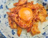 鶏むね肉のヤンニョムチキン風丼作り方4写真