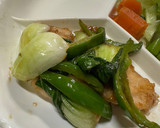 鶏胸肉とピーマン青梗菜の梅和風炒め作り方6写真