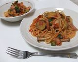 野菜たっぷり❤娘の大好きなナポリタン作り方10写真