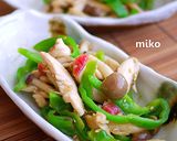 鶏肉と梅で.和風チンジャオロース作り方7写真