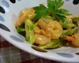 えびとアスパラのマヨカレー作り方4写真