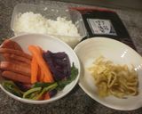 スパムとムラサキイモで，カラフル巻きずし作り方1写真