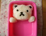 *キャラ弁*カレーで入浴 クマさん作り方3写真