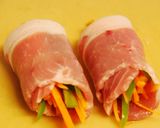 豚肉de野菜巻きロール作り方4写真
