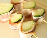 ベーコン巻きズッキーニ串焼き＋α作り方3写真