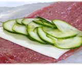 牛薄切り肉とズッキーニのミルフィーユ。作り方1写真