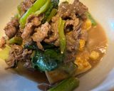調味料2つ!牛肉と豆腐と小松菜のみそ煮🎵作り方8写真