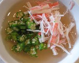 かにかまとオクラの冷たいあんかけ茶碗蒸し作り方6写真