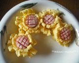 キャラ弁　簡単　ウインナー　ひまわり作り方6写真