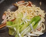 ウルイ醤油マヨネーズ焼き春うどん作り方2写真