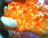 居酒屋さんの絶品ベーコンエッグ丼作り方6写真