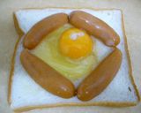半熟目玉焼きのオープントースト作り方2写真