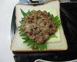 青じそ納豆チーズのホットサンド作り方2写真