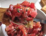 お手軽朝ご飯【トマトだけのブルスケッタ】作り方5写真