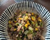 【作り置き】挽き肉小松菜キノコ丼作り方5写真