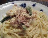 冷製パスタ☆温泉タマゴでカルボナーラ作り方9写真
