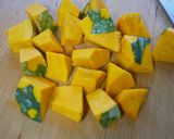 作り置き、かぼちゃとレンコンの胡麻味噌和え。作り方2写真