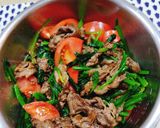 ☆簡単ほうれん草と炒めお肉のサラダ♬美味作り方5写真