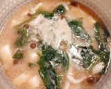 ほうれん草と玉ねぎのしめじ豆腐味噌汁作り方7写真
