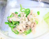 ＊レンジ簡単、お一人様豚キムチーズうどん作り方2写真