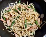 ✨いんげんとベーコンの昆布茶パスタ✨作り方5写真