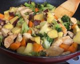 鶏肉とさつまいもの彩りレモンバター炒め作り方13写真