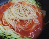 ♬カブとキャベツのトマトスープパスタ♬作り方4写真