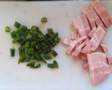 ベーコンと青唐辛子の炒めうどん塩昆布・魚醤風味作り方1写真