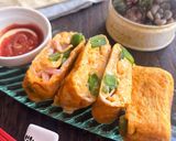 春の旬!スナップえんどうとハムの卵焼き作り方5写真