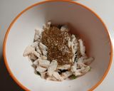 小松菜と茹で鶏のゴマ味噌和え作り方4写真