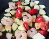 お店の味❣️花ニラと夏野菜とエビのスパゲッティ作り方5写真