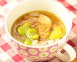 そら豆とじゃがいも、ベーコンの塩スープ作り方10写真