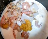 簡単ランチ！小松菜と海鮮でグラタンのピザ作り方3写真