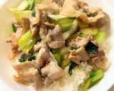 豚肉とチンゲン菜炒めのどんぶり作り方7写真