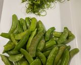 スナップえんどう豆とサバ缶のソテー作り方1写真
