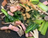 小松菜としめじとベーコンの炒め物作り方5写真
