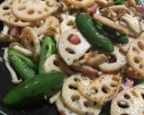 蓮根とベーコンのガーリック炒め作り方6写真