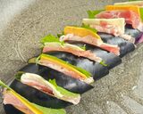 フライパンで茄子のハッセルバック豚しそチーズ作り方4写真