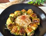 簡単！ズッキーニで包んだうずまき一口餃子作り方7写真