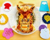 午年♪おせちの余り物でお好み焼アート新年作り方4写真
