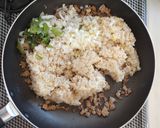 挽肉とネギの甘辛炒飯。作り方4写真
