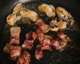 ＼豆乳味噌／牡蠣とれん草のスープパスタ作り方3写真
