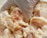 ネギ塩だれが肉汁とからむ～ホルモンバーグ作り方7写真
