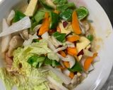 お一人様野菜たっぷり赤味噌レモン味親子丼作り方10写真