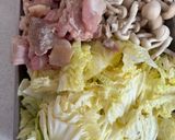 鶏肉、白菜、キノコの水炊き作り方1写真