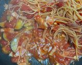 ワンパン！ベーコンとナスのトマトパスタ作り方5写真
