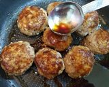今日の夕飯！蓮根厚揚つくねハンバーグ主菜作り方11写真