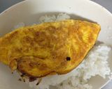 コンビーフと玉葱のオムレツ丼作り方7写真